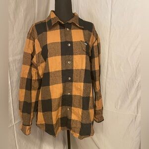 Smith’s Workwear Men's Black and Brown Plaid Button Down Flannel Shirt